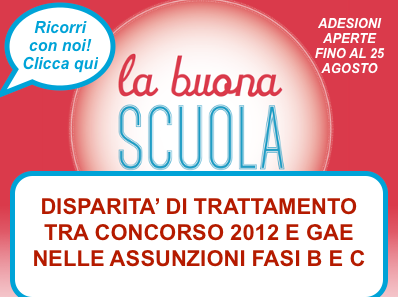 ricorso disparità' di trattamento concorso e gae