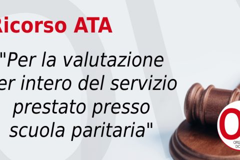ricorso ata per il riconoscimento del punteggio per servizio prestato presso scuola paritaria