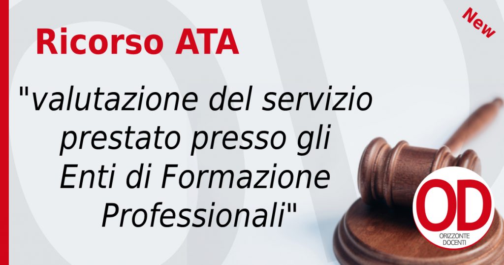 ricorso ata valutazione servizio presso enti professionali