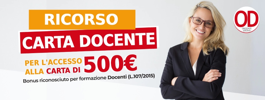 Ricorso Carta Docenti - carta bonus 500 euro docenti a tempo indeterminato