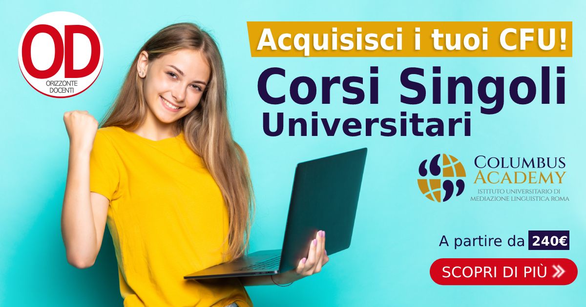 CORSI SINGOLI universitario per acquisire nuovi cfu columbus academy