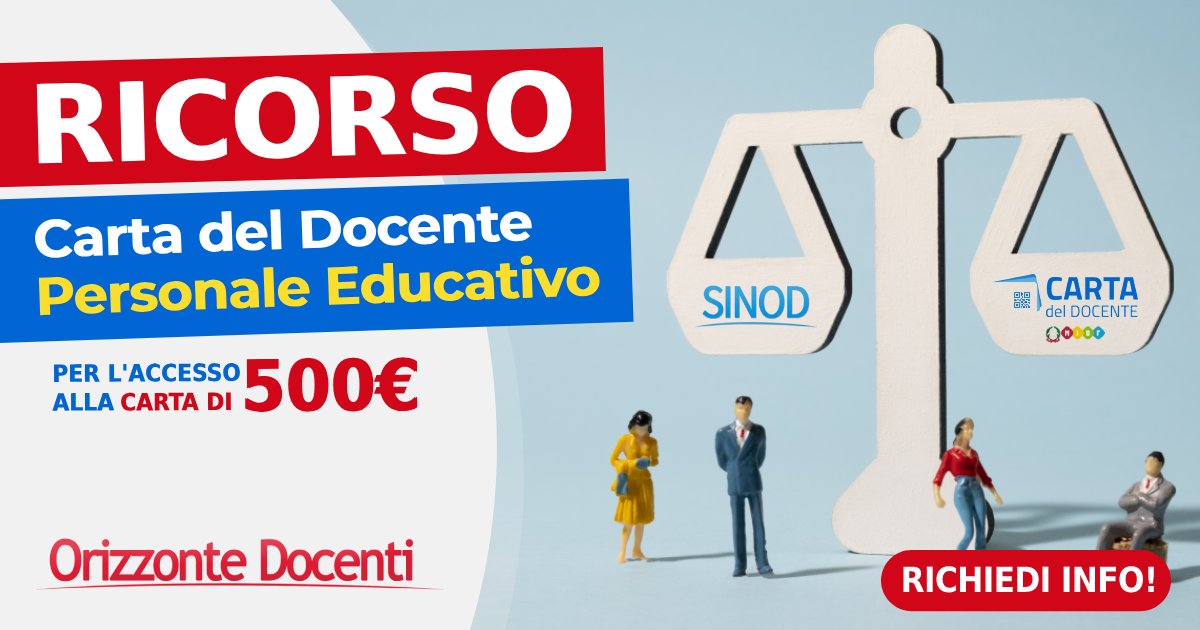 Ricorso “Carta Docente” per il Personale Educativo