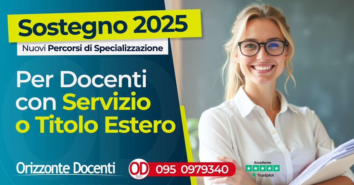 TFA sostegno 2025 percorsi di specializzazione per docenti con servizio o titolo estero
