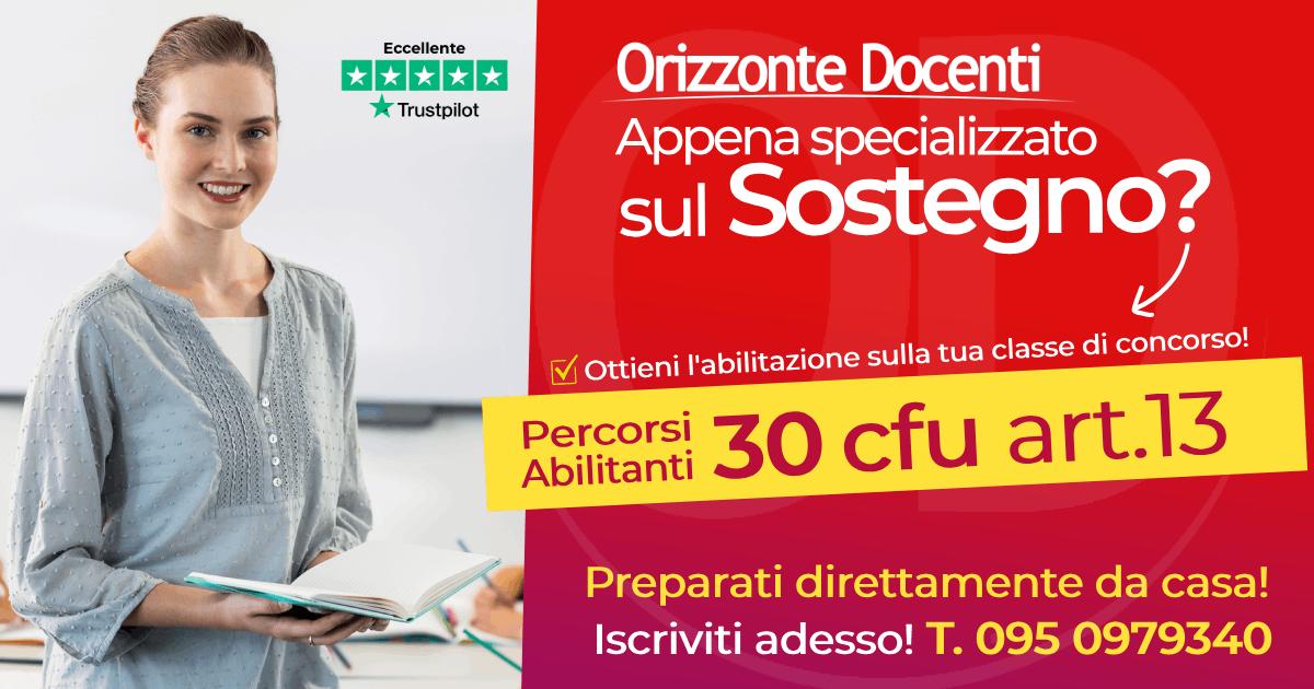 30 cfu art 13 percorsi abilitanti per docenti abilitati su altra classe di concorso, su altro grado e sostegno